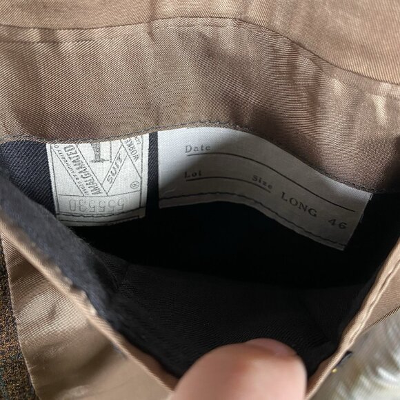 Vintage 60s 70s Kingsridge Sport Coat 44L 46L Brown Plaid Academia Ivy League - Picture 7 of 15